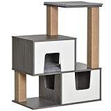 COJINES SUAVES: Los cojines aportan mayor comodidad tanto en las cuevas como en la plataforma superior de este árbol para gatos. Las cuevas proporcionan un escondite a tu gato, convirtiéndolas en el área de descanso perfecta