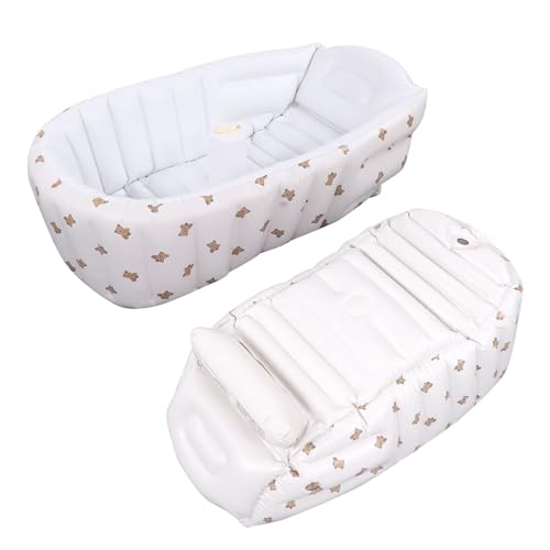 Baignoire gonflable bébé pour petite douche et voyage motif ours