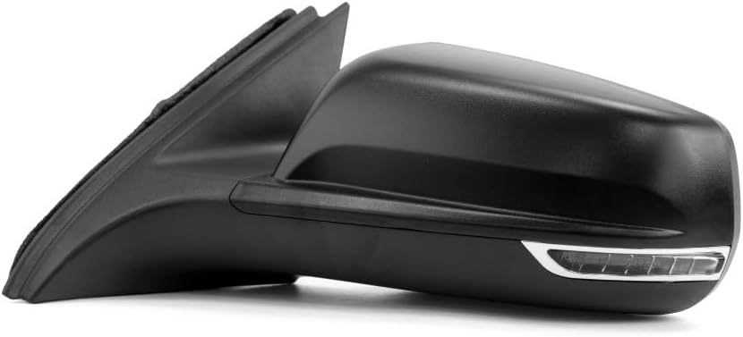 For Chevy Malibu 2013 2014 2015 Door Mirror Driver Side | Power | Heated | With Turn Signal Light | With Memory | Electric | Textured Black | Replacement For GM1320488 | 22860540, 22860562