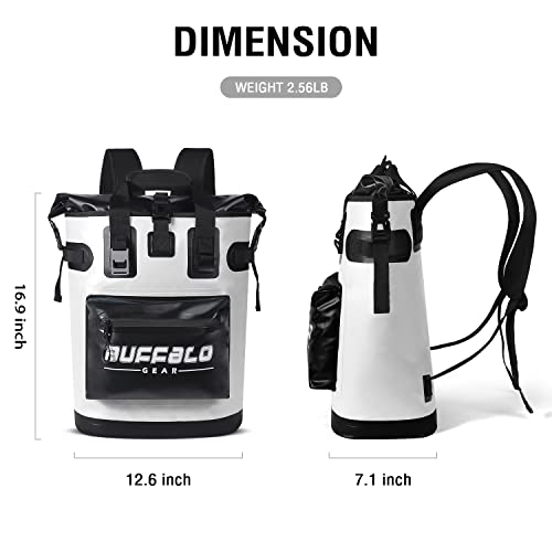 Buffalo Gear Cooler Backpack,18L Leakproof Cooler Bag Insulated Cooler For Picnic Beach Camping Hiking Park Fishing (White) #TOP6