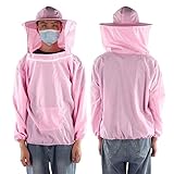 MINGMIN-DZ Dauerhaft Beekeeper Costume Außen Bienenzucht Schutz Schleier Jacke atmungsaktiv Bee Anzug Imker Supplies Anzug Bienenzucht (Color : Pink)