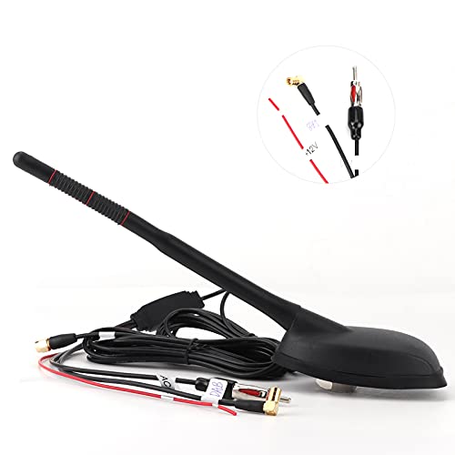 Antenne de Voiture, Antenne de Voiture, Antenne Active Dab, Qiilu Antenne de Voiture, Antenne Dab + GPS + FM Support de Toit Supérieur Amplifié Actif étanche à la Poussière Universel