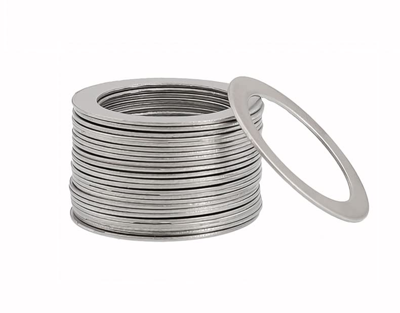 Kotflügelscheiben, 100 Stück/Set, 304 Edelstahl, super-ultradünne flache Unterlegscheibe, ultradünne Unterlegscheibe, einfache Dichtung, M14- M18, Dicke 0,1/0,2/0,3/0,5 mm(17 * 24 * 1 100pcs)