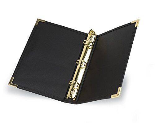 Samsill 15131 Classic Collection Executive Presentation Mini 3 Ring Binder/Organizer/Planner, 1 Inch Brass Round Ring (5.5 X 8.5 Inch Sheets), Black #TOP2