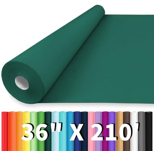Vanhench 36" x 2520" (210') Green Solid Color Wrapping Paper, Art Construction Paper for Fathers Day, Birthday, Bouquet Flower Crafts Packing & Poster Bulletin Board