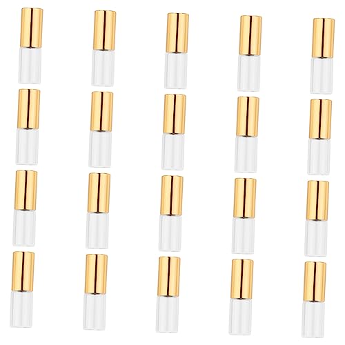GANAZONO Botella de Vidrio Roll-On para Aromaterapia 20 Piezas 3 Ml Frascos Rellenables de Perfume Envase a Prueba de Fugas para Aceites Esenciales para y Doméstico