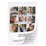 Regalo Original - Calendario 2026 Pared con Espiral - Calendario Personalizado con tus Fotos Favoritas - 29,7 x 42 cm - Diseño Collage