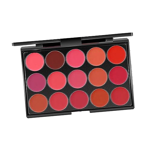 harayaa Paleta de Pintalabios, 15 Colores, Cosmético, No Pegajoso, Juego de Maquillaje Hidratante Profesional, Paleta de Maquillaje para Labios Desnudos, Estilo a