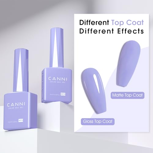 Image of CANNI 9ml Soft Purple Gel Nail Polish, High Gloss UV LED Soak Off Gel