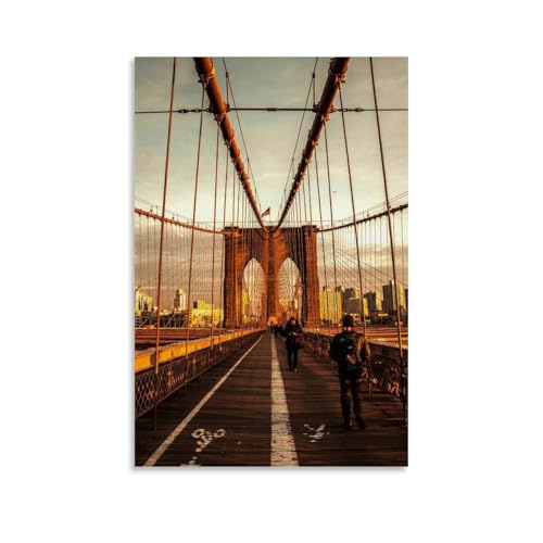 Brooklyn Bridge Canvas Picture Print New York Cityscape Artwork Poster Pintura Decorativa Lienzo Arte de Pared Salón Póster Dormitorio Pintura, Arte de Pared Impresión de Imagen Moderna Decoración de