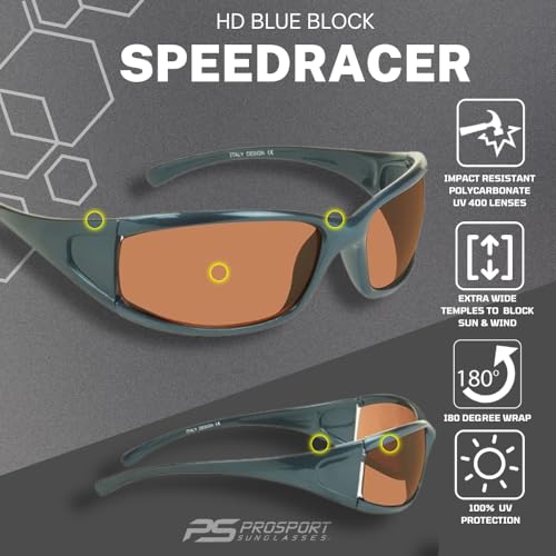 Image of proSPORT Blue Light Reducing High Definition HD Lens Sunglass TR90 Sport Frame Men Women