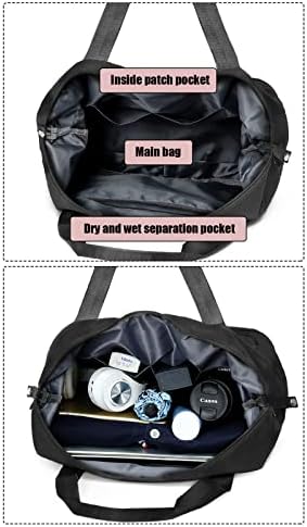 Armiwiin Folding Travel Bag with Dry and Wet Separation, Duffel Bag Bottom Expandable Large Capacity Weekend Overnight Shoulder Bag, Lightweight Travel Gym Bag for Sports, School, Work 5 Armiwiin Folding Travel Bag with Dry and Wet Separation, Duffel Bag Bottom Expandable Large Capacity Weekend Overnight Shoulder Bag, Lightweight Travel Gym Bag for Sports, School, Work