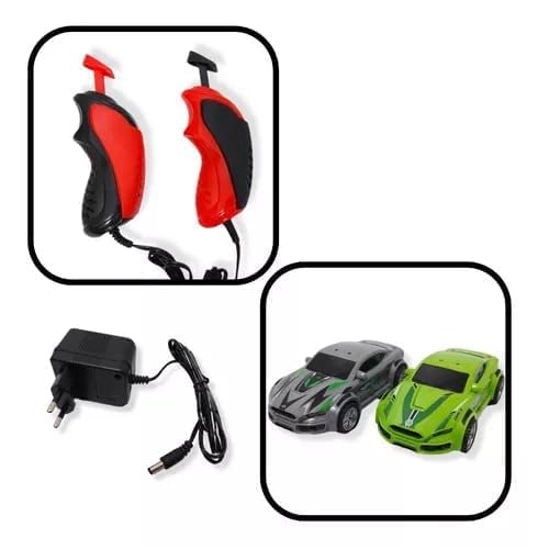 EXOMOON Slot Car Set 2023 Racing DIY Race Track Electric Slot Game 1:43 Slot Track Racing Car with Headlights and Dual Racing, Race Car Track Sets with 2 Hand Controllers 3