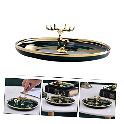 Yardenfun Elk Jewelry Tray Trays For Decor Ring Tray Bracelet Organizer Box Deer Earring Tray Deer Ceramic Ring Dish Jewelry Plate Tray Deer Ceramic Trinket Dish Deer Ceramic Jewelry Dish #TOP7