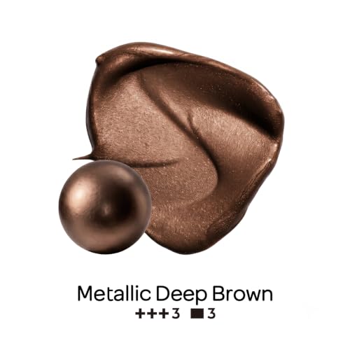 Image of Nicpro Metallic Deep Brown Acrylic Paint, 8.45oz /250ml Craft Paint | Large Non Toxic, Non Fading Art Paint for Wood, Metal, Clay, Fabric, Canvas, Ceramic, Furniture, Handcrafts