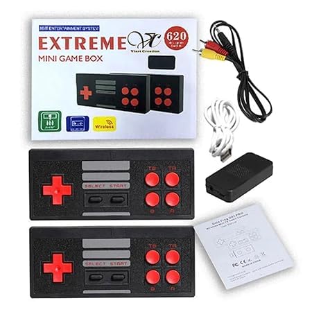 All New PowerNri Trendy Retro Mini Game Console – 620 Built-in Classic Titles | TV Video Game Player for Kids | Limited Edition Game Box | Black in Color