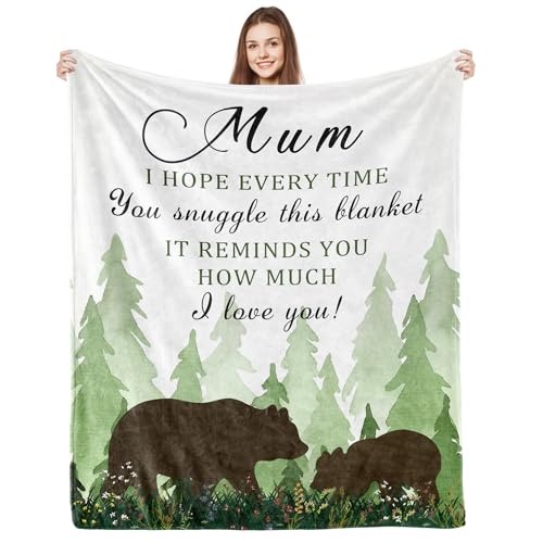 COZYCRIB Gifts for Mum Blanket Mum Mothers Day Christmas Birthday Gifts New Mum Gifts Gifts for Mum from Daughter Husband Son Mother Gifts for Sofa Bedding Living Room 60"x50"