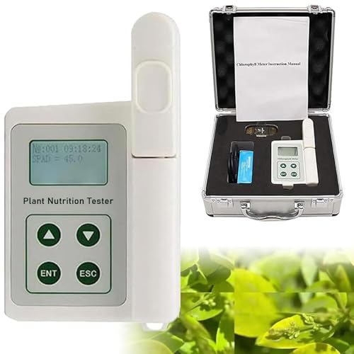 Medidor digital de clorofila para plantas, mide clorofila, contenido de nitrógeno, temperatura y humedad de las hojas, herramienta esencial para análisis de salud vegetal e investigación agrícola