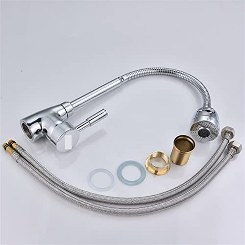 Grifo mezclador de latón para cocina grifos de fregadero cromados con agua fría y caliente 3