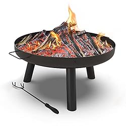 Our beautifully crafted fire bowl is made from sturdy and heat resistant black powder coated iron, this pit will stand the test of time and stand up to repeated use. The fire pit is suitable for warm up while camping, also intended for use during out...