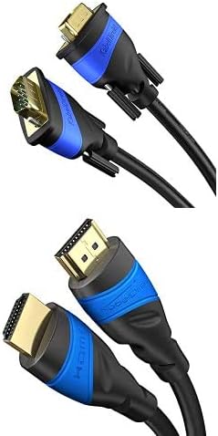KabelDirekt – VGA cable VGA male to VGA male connectors, connects PC to monitors/CRT displays/TVs, gold-plated connectors for a stunning Ultra HD experience – High Speed with Ethernet