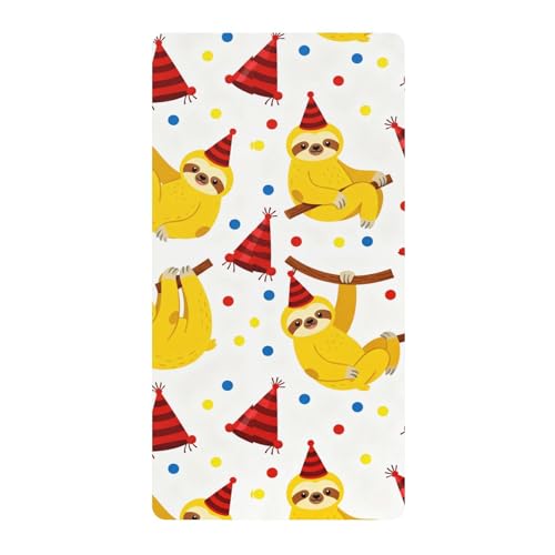 Drap de berceau en coton de qualité supérieure motif paresseux - 2