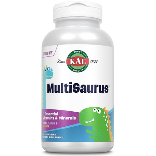 KAL MultiSaurus Kids Chewable Multivitamins, 11 Essential Vitamins and Minerals