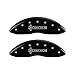 MGP Caliper Covers 36024SLCNBK Black Powder Coat Finish Silver Characters Disc Brake Caliper Cover (Set of 4)