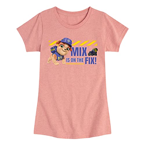 HYBRID APPAREL - Paw Patrol - Rubble & Crew - Mix is On The Fix - Toddler & Youth Girls Short Sleeve Graphic T-Shirt