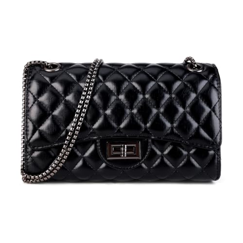 Image of Gladdon Quilted Crossbody Purse for Women Trendy Shoulder Bags | Stylish Shoulder Purse,Quilted Pattern,Structured bag,Chain Strap,Spacious Enough,Casual and Dressy Outfits,Any Occasion