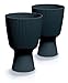 Tymar Blumentopf, Übertopf, 2er-Pack, Runde Form (DBMIS Anthrazit, ø 15 cm)