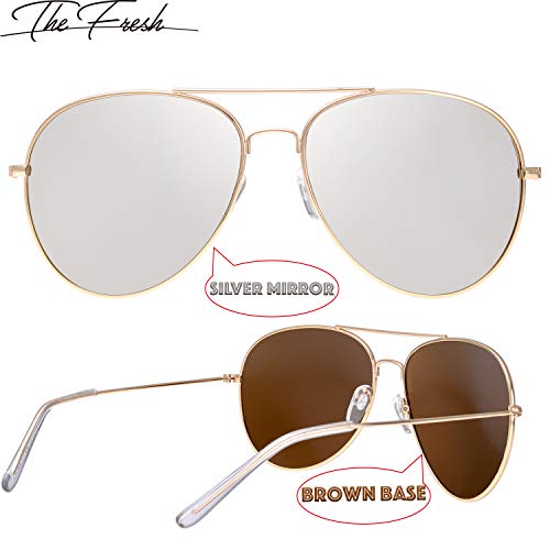 Image of The Fresh Classic Aviator Frame Light Color Lens XL Oversized Sunglasses Gift Box