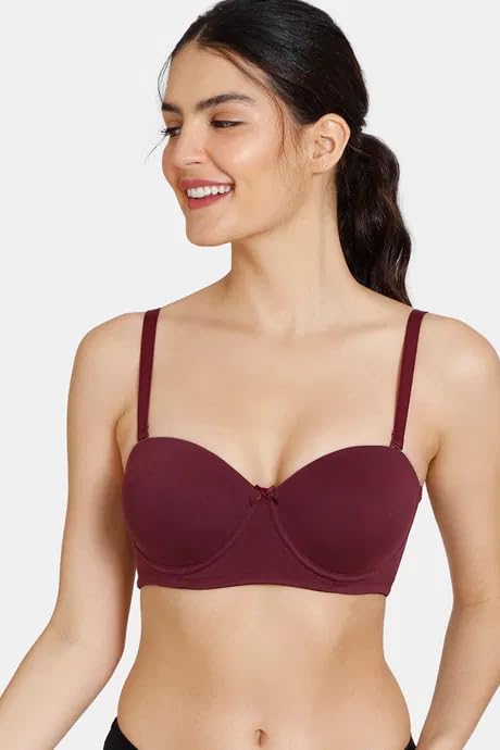 Image of BEWILD Women Balconette Bra | Lightly Padded Comfort | Soft Breathable Cotton Fabric | Seamless Design | Wirefree Comfort | Supportive Fit | Stylish Underwear