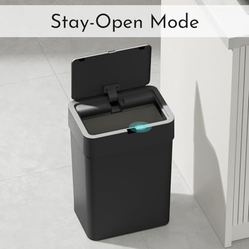 ELPHECO Bathroom Trash Can with Lid 2.5 Gallon Motion Sensor Slim Garbage Can Small Touchless Trash Bin Bathroom Decor 9.5 Liter Smart Waste Basket for Bedroom, Living Room, Toilet (Black) by ELPHECO - Image 7