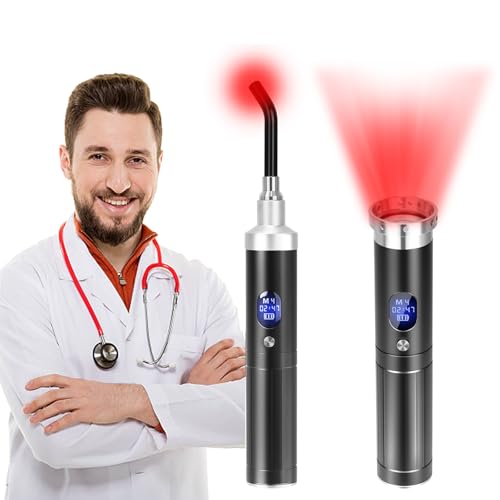 Cold Sore Red Light Therapy Infrared Light Therapy for Joints Muscle and Nerve Pain with Detachable Function for Any Part of The Body (Black with LCD Display)