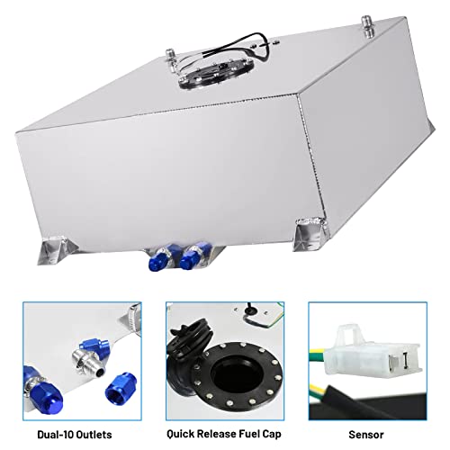 image for BOMLING 20 Gallon Fuel Cell 80L Universal Gas Tank Aluminum Polished R
