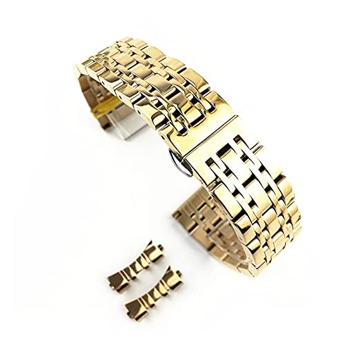 Sangle à sept perles en acier inoxydable pour montre bande acier solide boucle papillon