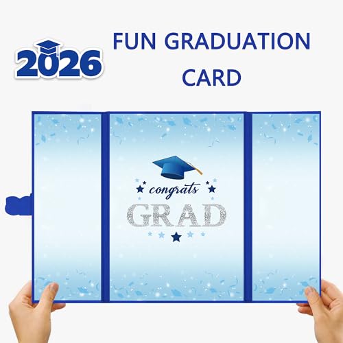 Image of Vlipoeasn 2PCS Graduation Guest Book Alternative, Blue Silver Class of 2026 Graduation Party Decorations, Graduation Signature Book for 2026 College High School, Unique Graduation Gifts for Friends