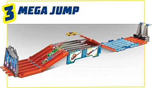 image for Hot Wheels Toy Car Track Set, Race Crate Transforms into 3 Different B