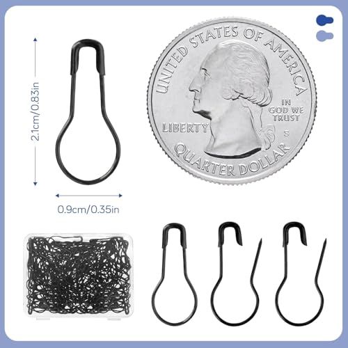 Safety Pins Small Safety Pins Black Safety Pins Set Mini Safety Pins 120 Pieces Bulbs Pins Jewellery for Jewellery Making and Crafts Sewing - Image 3