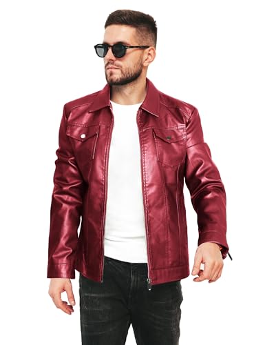 Mens Leather Jackets Casual Faux Leather Motorcycle Jacket Biker Vintage Outwear2