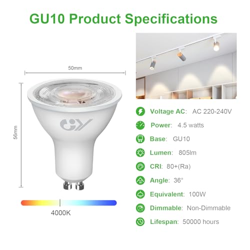 GU10 LED Spot Classe A 805LM pour spot de plafond cuisine salon - 2