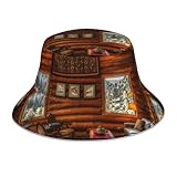 Gorra Cubo Cabaña De Troncos En El Interior Bucket Hat Transpirable Sombrero Bob Ligero Sombreros De Pescador Senderismo para Aire Libre Playa