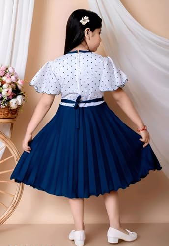 Image of Kids Girls Cotton Linen Knee Length Frock Dress