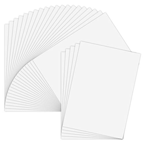 AIEX 25 Hojas Papel Adhesivo De Vinilo Imprimible, Hoja De Papel De Impresión Autoadhesiva Para Impresora Láser y De Inyección De Tinta (Tamaño Estándar de USA 216 × 279 mm)