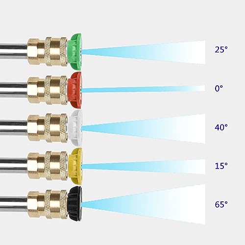 Aim Tools Pressure Washer Lance Extension Wand 15 Inch with 5 Nozzle Tips, M22-14mm Male Thread Fitting and 1/4 Inch Quick Disconnect, Car Jet Washer Washing Cleaning Attachment Kit - Image 8