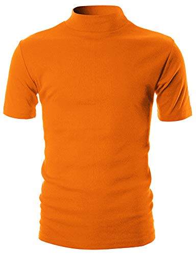 Ohoo Mens Short Sleeve Mock Turtleneck Basic Tops Lightweight Slim Fit Pullover Sweater2