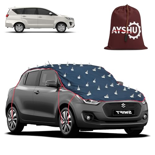 Image of AYSHU Water-Resistant Spike Car Cover for Toyota Innova - Protects from Dogs, Monkeys, Dust, Sunlight & UV - Full Roof Universal Fit