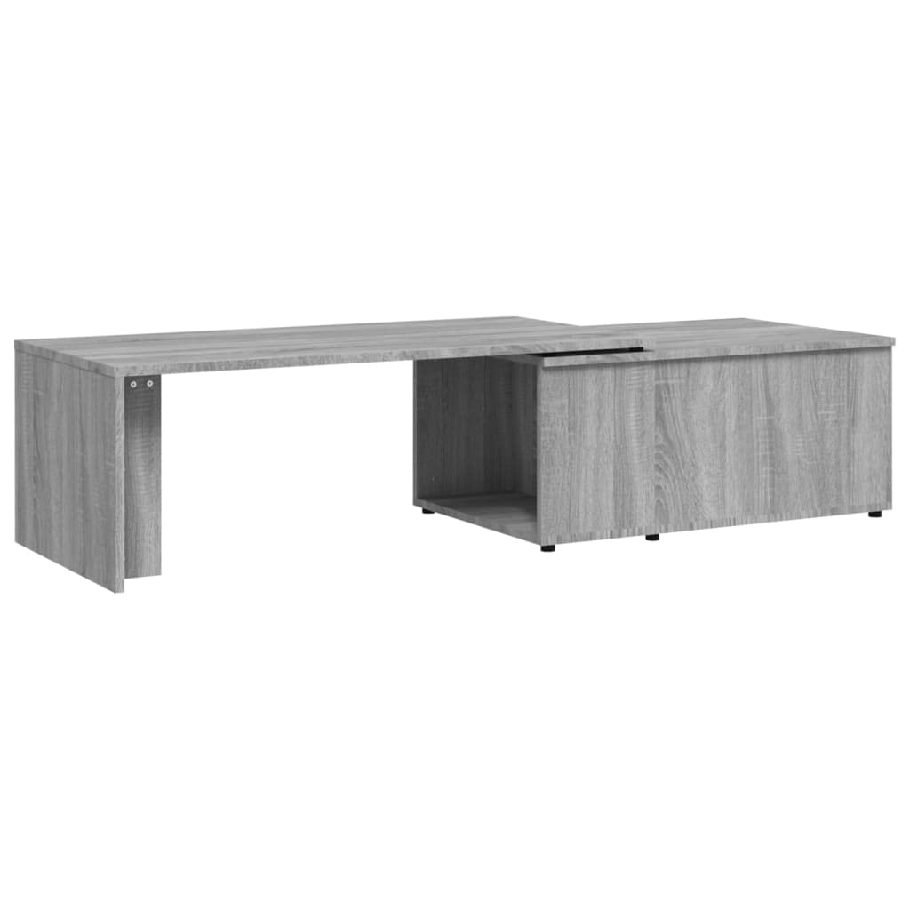 Bijzettafel met wielen 50x30x55 cm bewerkt hout betongrijs