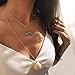 Produktbild Ushiny mehrlagige Halskette mit Muschel Strand Halsketten Anhänger Schmuck Kette für Frauen und Mädchen (Gold)